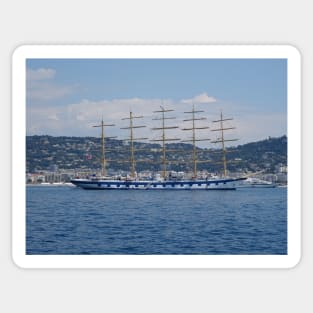 Royal Clipper at Mediterranean sea Sticker